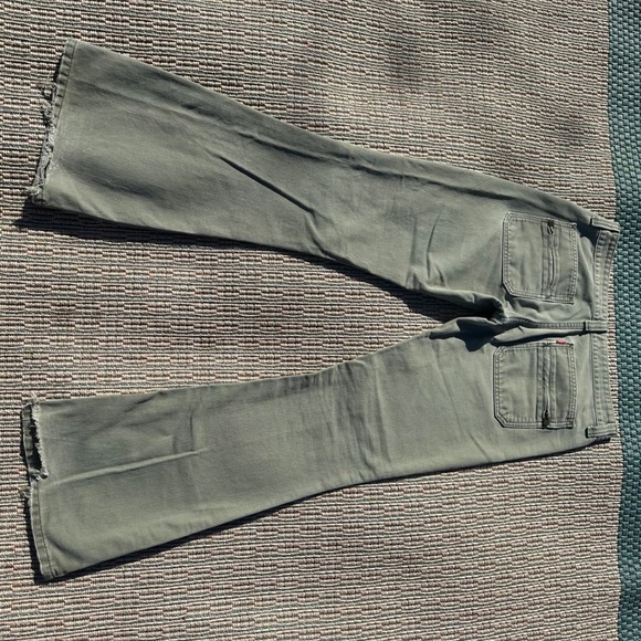 Levis Superlow Flare Pants Olive Green Y2K Low Rise Cotton Womens Size 7M 2000s - Picture 6 of 9